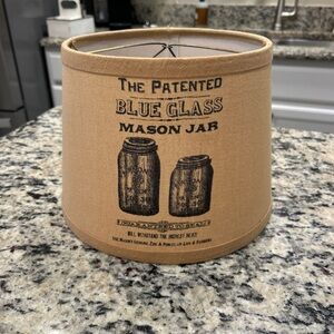 Tan Mason Jar Print burlap Lampshade